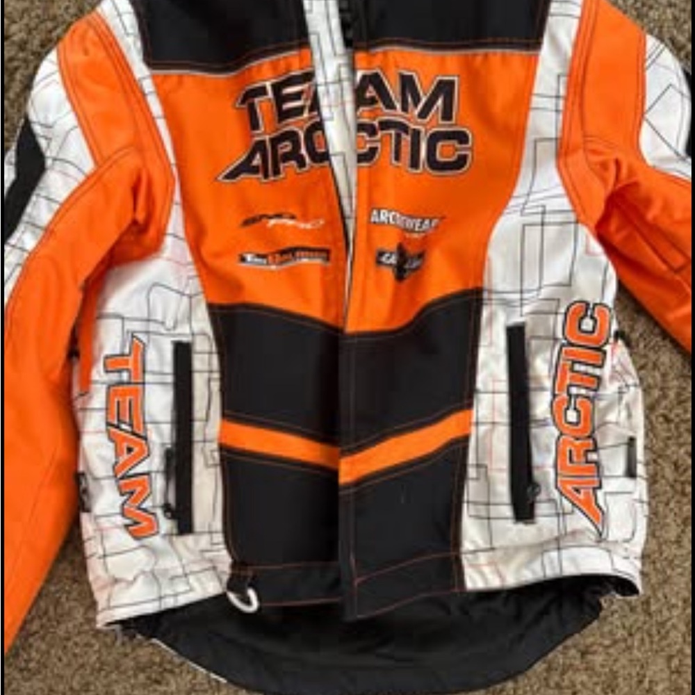 Men’s Medium Team Arctic Men's Ski Jacket - Orange, Black, and White